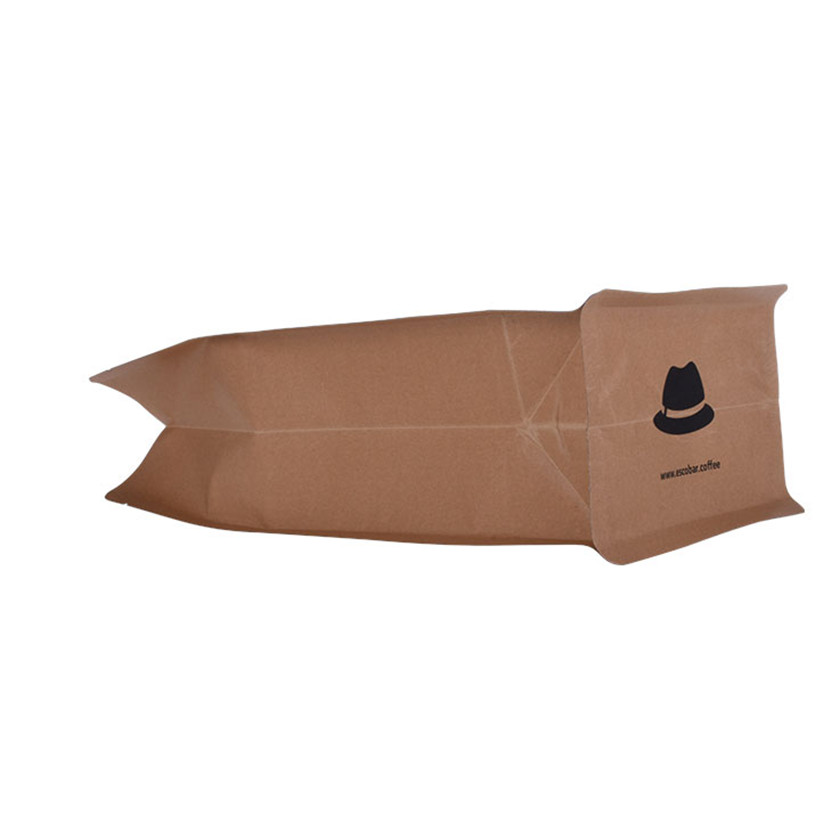 Biodegradable Box Bottom Matt Black Surface Coffee Bag