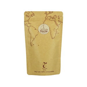 Brown kraft paper spices doypack compostable with zipper