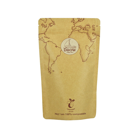 Brown kraft paper spices doypack compostable with zipper