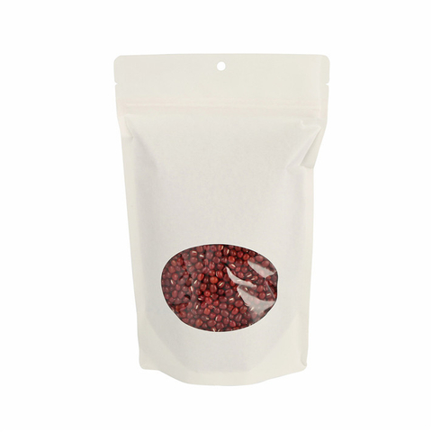 Transparent White Kraft Eco Stand Up Pouch with Zipper