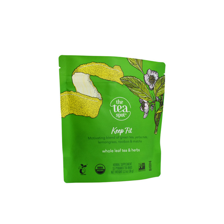 High Quality Biodegradable Natural Stand Up Zip Lock Tea Bag Pouch