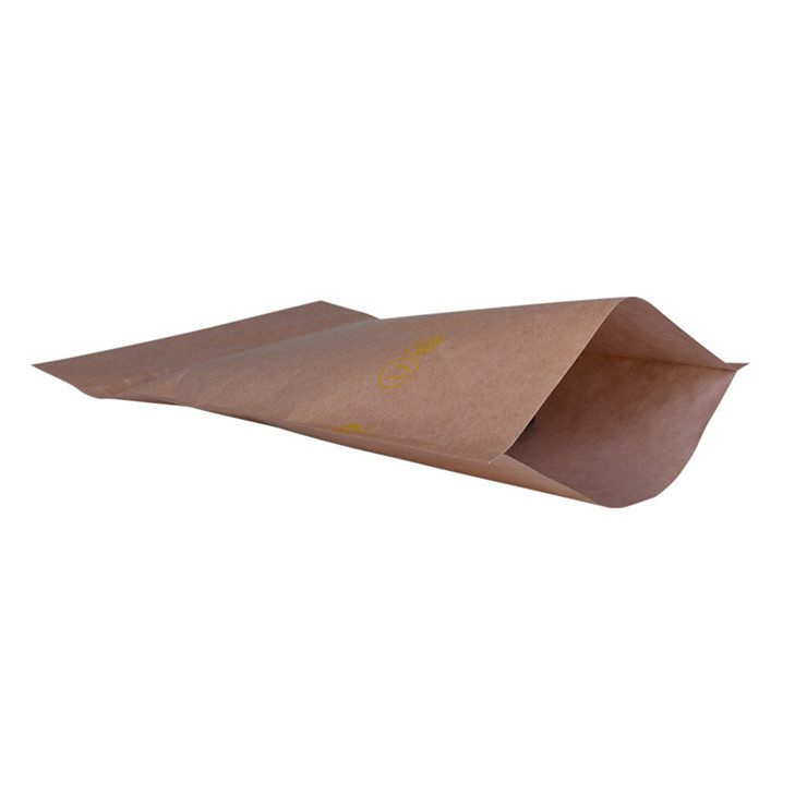 Bio-based Plastic Biodegradable Kraft Paper Ziplock Stand Up Bag Manufacturers