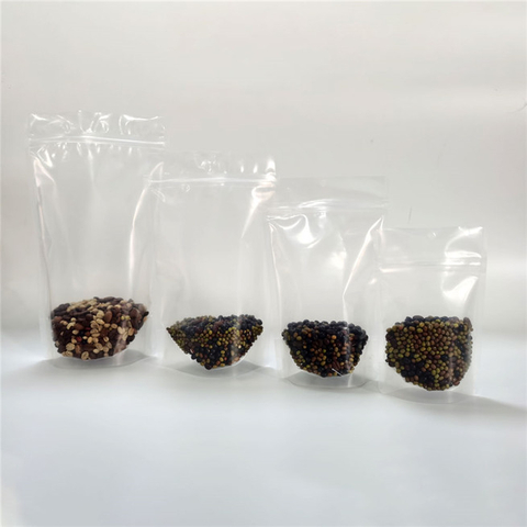 Good Seal Ability Reusable Transparent Food Grade Zip Lock Stand Up Bag