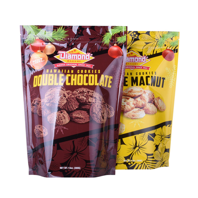 Sustainable recyclable plastic bag snack packaging with zipper