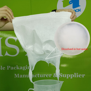Home Compost Water Soluble PVA Nonwoven Fabric Shopping Bag for Garment/gift Box Packaging
