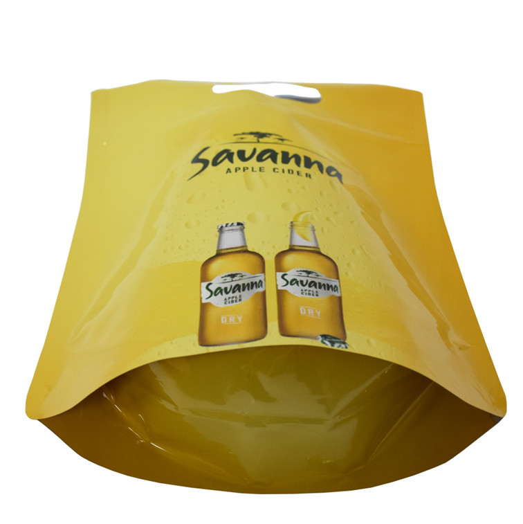 Retail Quad Seal Custom Food Package Wine Bags