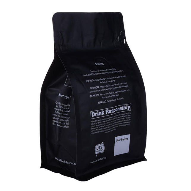 Custom print coffee bag with block bottom recycled material