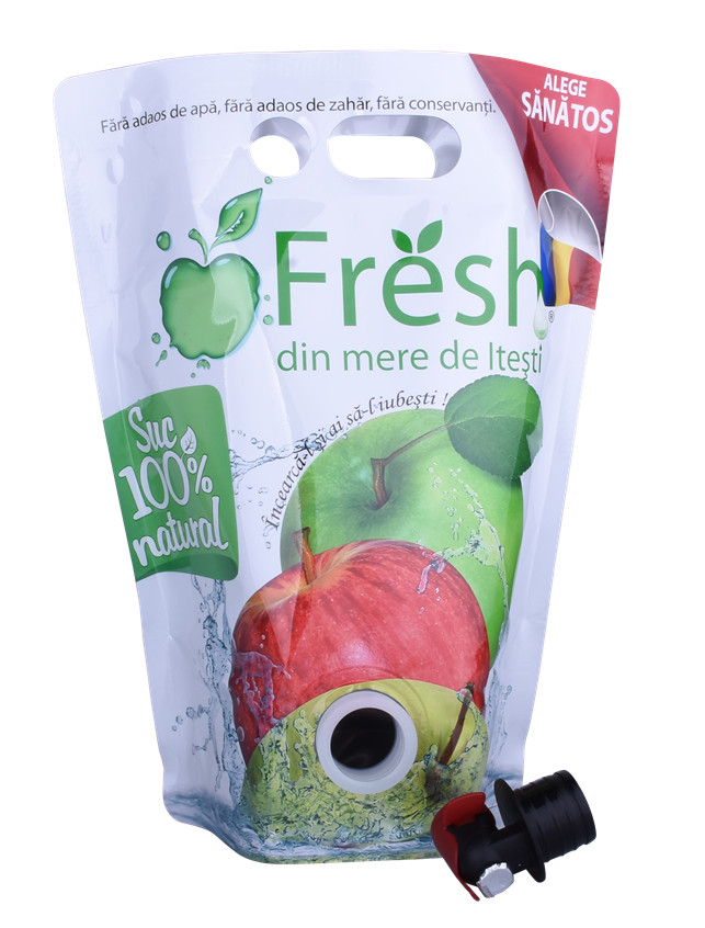 2L wine packaging with tape Juice Pouch printed