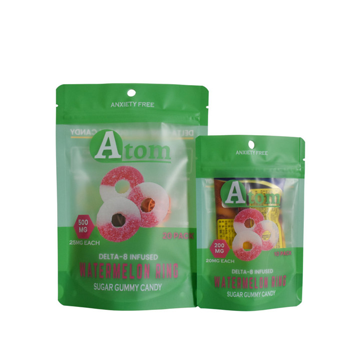 Personalized Logo matte Finish renewable polythene Candy Pouches Heat Sealing Candy Wrapper