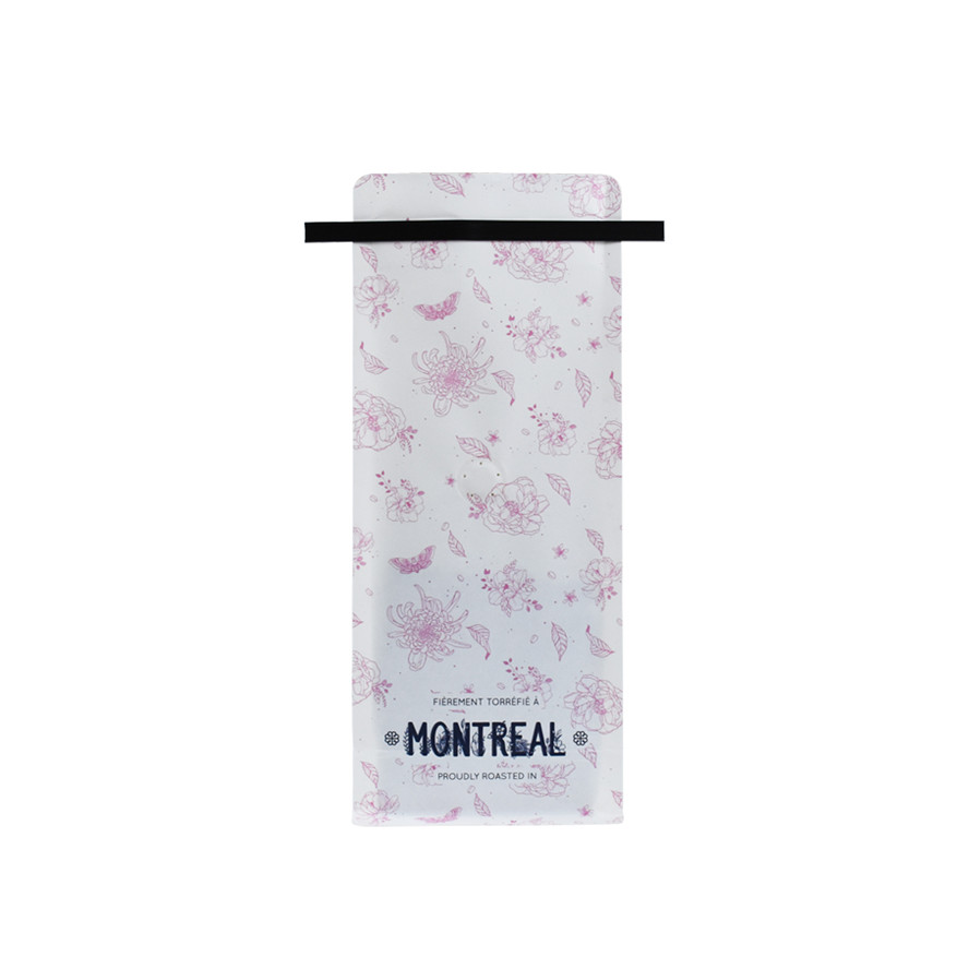 Matte Printing Pocket Zip Quad Seal Black Tea Pouch Bags