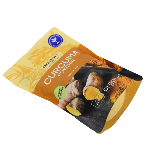 Food Ziplock Colourful Compostable Produce Packaging Stand Up Pouch with Window Food Packaging Pouches