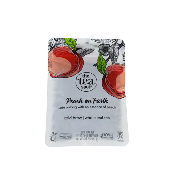 Disposable Printing Biodegradable Compostable Cornstarch Stand Up Pouch with Tap Packaging Bag for Tea
