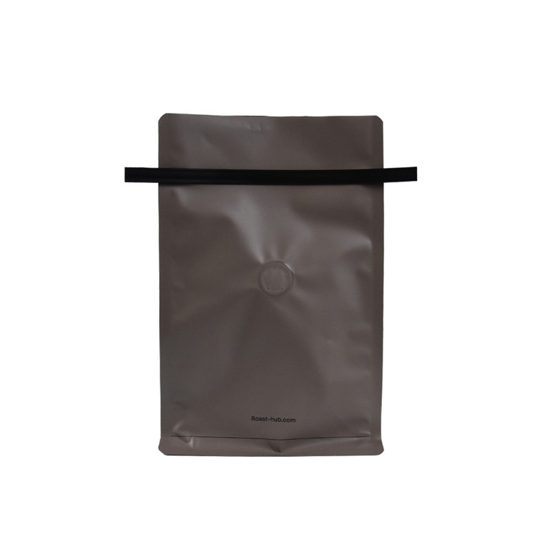Certificate Zipper Top Matt Finish Flat Bottom Ziplock Plastic Material Bag Coffee