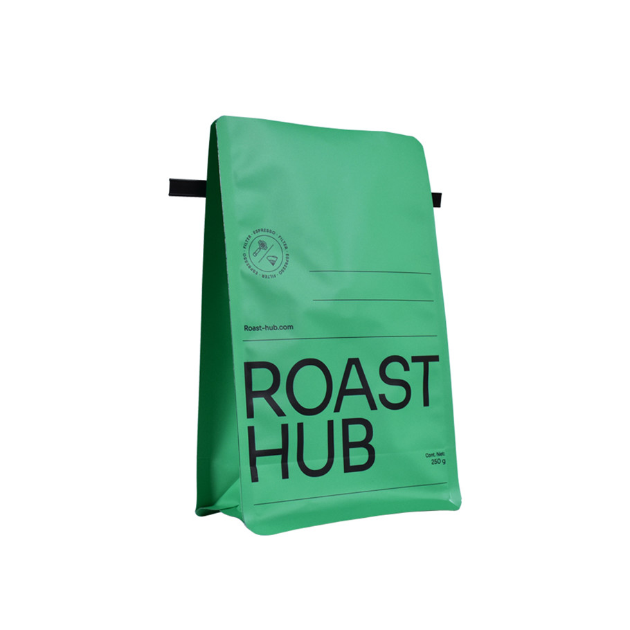 Eco Friendly Custom Flat Bottom Zipper Bag Recyclable Coffee Bag
