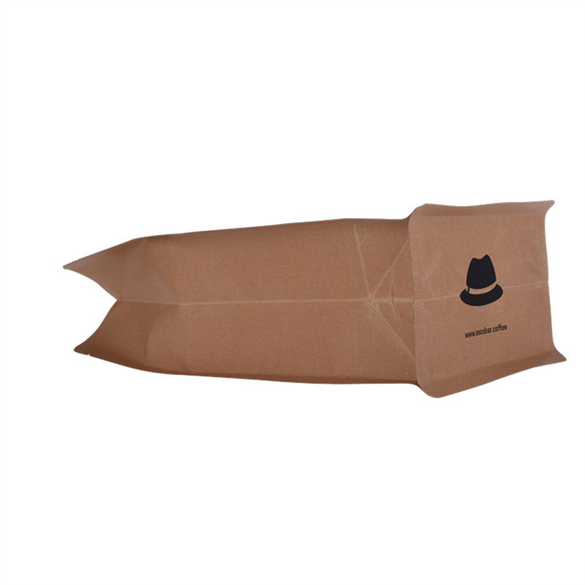 Eco Moistureproof Biodegradable Compost Paper Pouch Bag Box Bottom Coffee Pouch