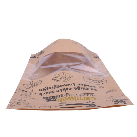 Laminated Material Heat Seal Stand Up Pet Food Brown Kraft Paper Zipper Bag
