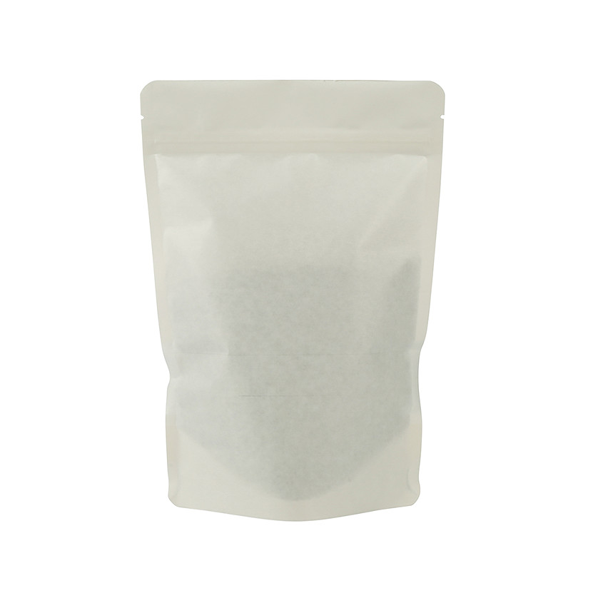 Top Quality Compostable White Paper Stand Up Food Bag with Window Wholesale