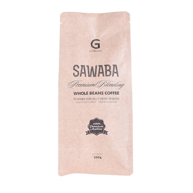 Compostable kraft paper custom coffee bags 500g with logo printed