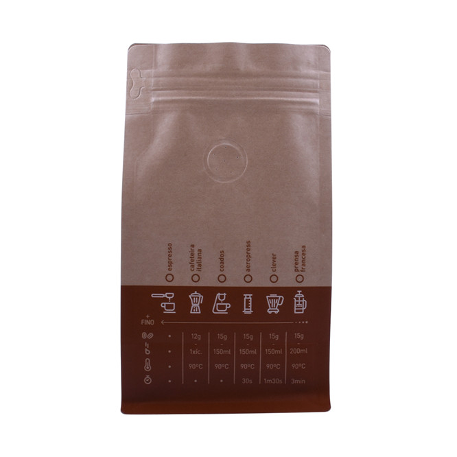 High quality laminate customized-logo kraft paper coffee bag with valve in square bottom bag