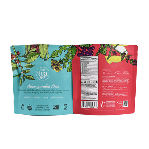 Recyclable Materials Packaging Pouch Biodegradable Food Empty Bag Tea