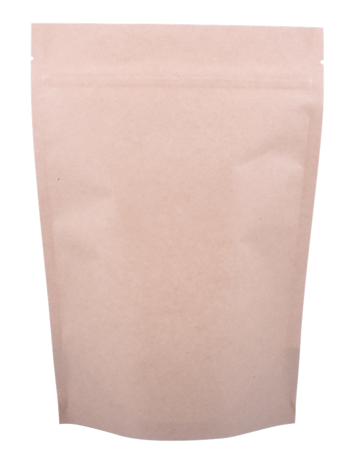 Fully compostable standing no plastic packaging for food packing with semi-clear window