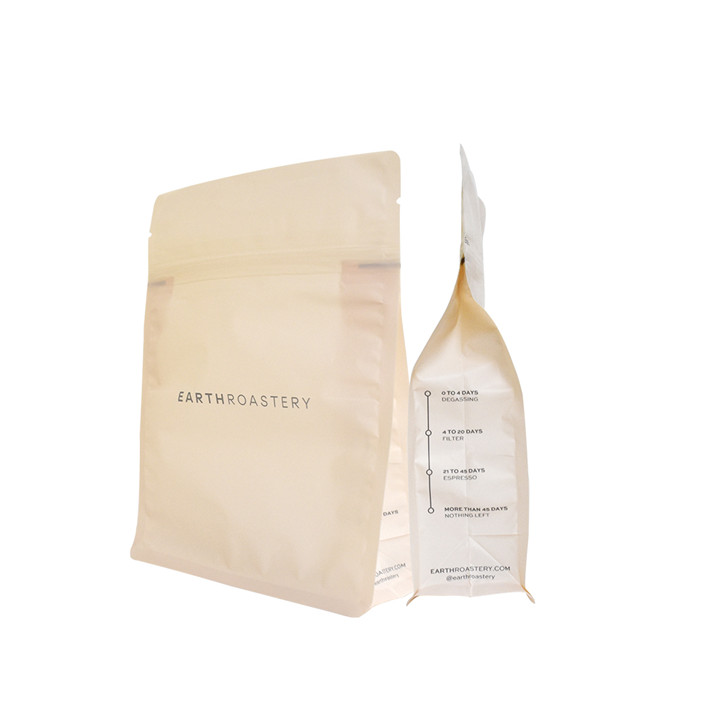 Flat bottom packaging compostable poly canada eco friendly packaging coffee pouch with zipper