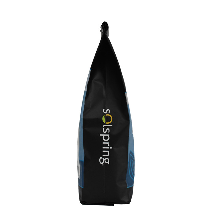 High quality 12oz coffee bag side gusset plastic bag black with tin tie