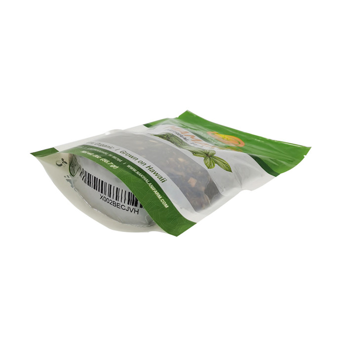 Biodegradable Standup eco plastic packaging for tea packing zipper pouch