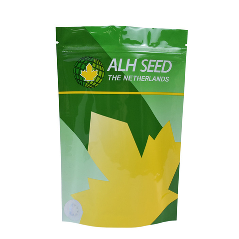 Custom stand up pouch plastic cellophane bags with ziplock for seed packing