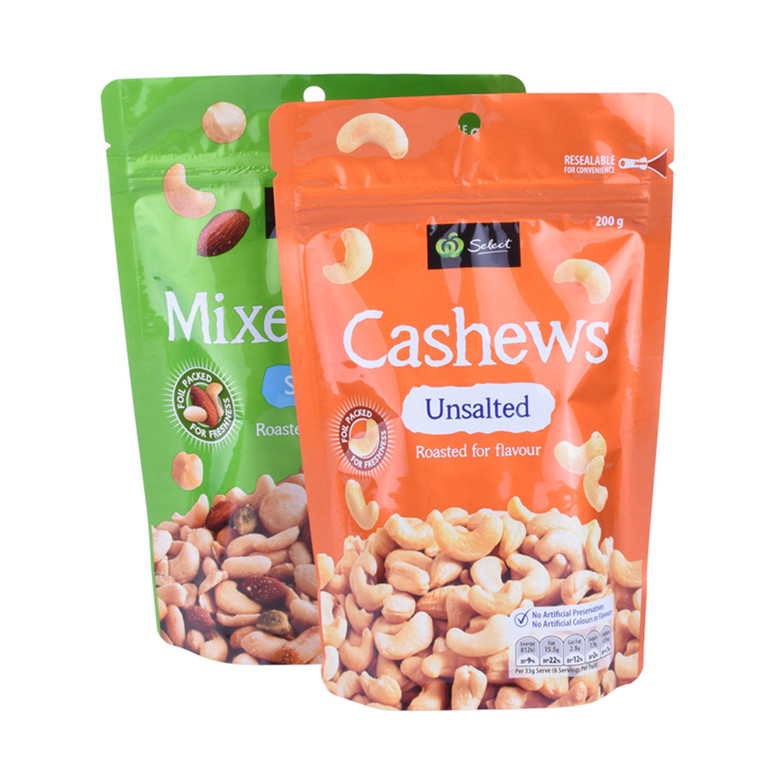 Flexible Packaging Resealable Kraft Paper Food Bags