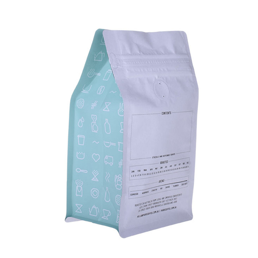 Packaging from 100% sugar cane material Coffee Pouches With Empty Air Valve