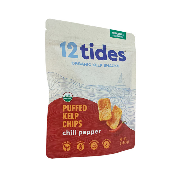 Sustainable 100% Compostable Cookies Snack Bag with Zipper by Customized