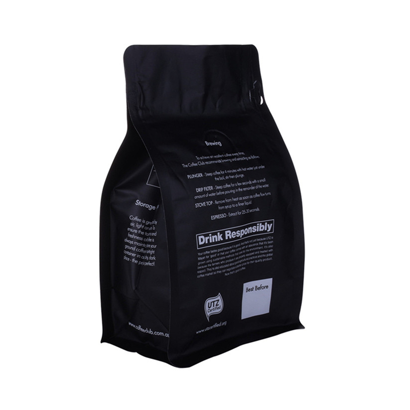 12oz recyclable organic coffee bag square bottom coffee pouch