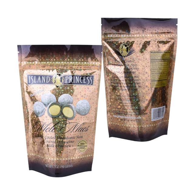 Plastic package stand-up zipper bag for snack with laser finished