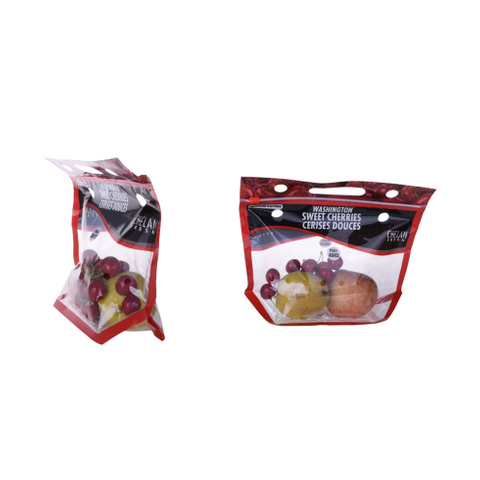 Recyclable package materials for fresh fruit with handle