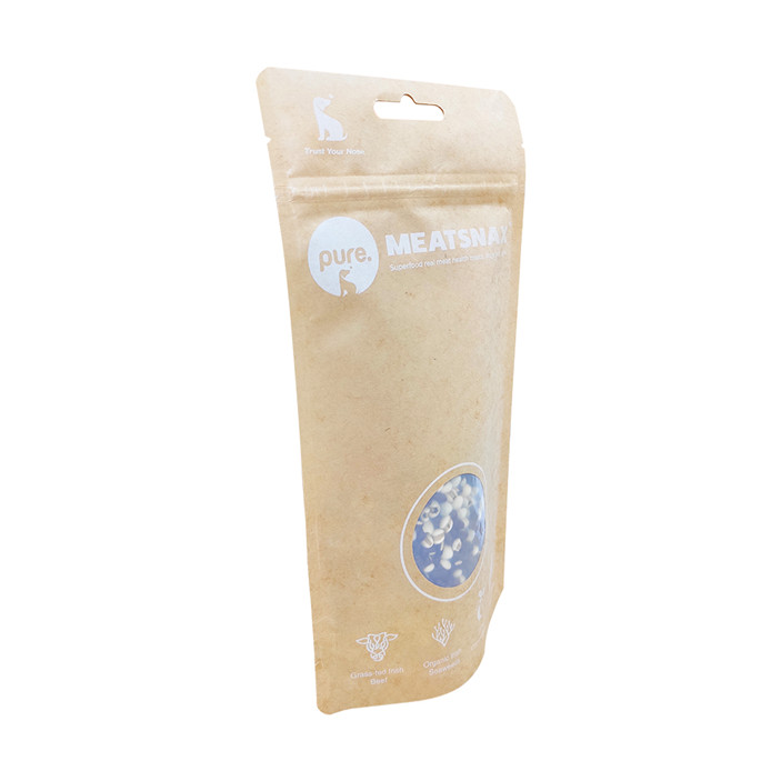 Sustainable Eco Friendly Pet Treat Pouch with Kraft Paper And Zipper
