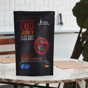 Moisture-proof Plastic Stand Up Resealable Custom Printed Beef Jerky Bags