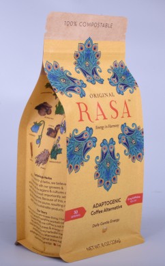 Compostable Custom Printed Square Bottom Coffee Packaging Kraft Bag Manufacturer From China
