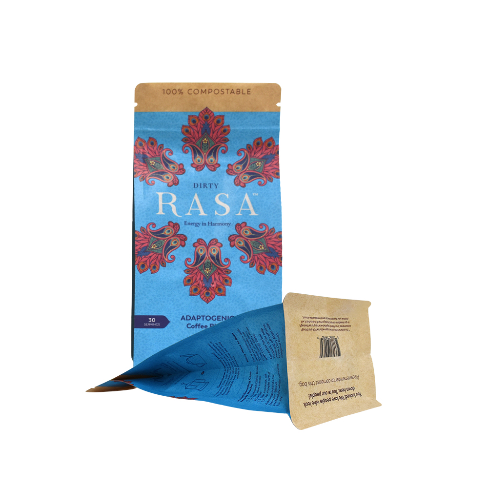 Customized Paper Commercial Blue 5 Lb Kraft Vented Coffee Bags Wholesale