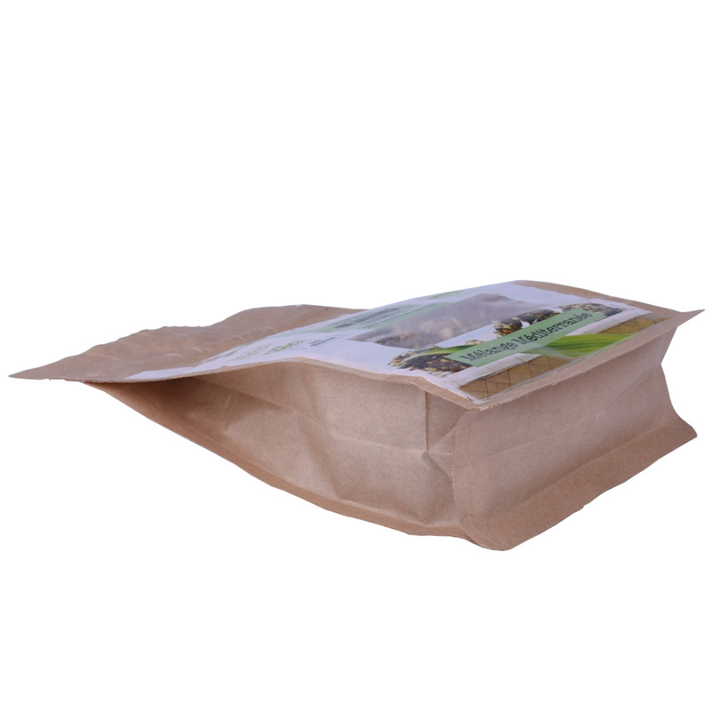 Compostable Pre-made Kraft Paper Food Packaging Pouches