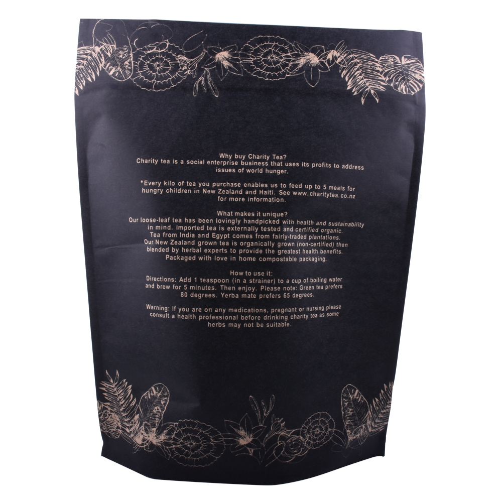 Custom Printed Fully Compostable 250 Scrub Black Coffee Bag with One Way Valve