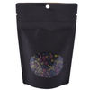 No Printed 100g Matte Black Zip Lock Coffee Bags with Valve Wholesale Packaging Bag