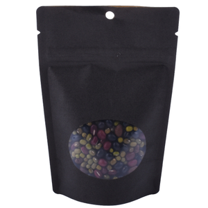 No Printed 100g Matte Black Zip Lock Coffee Bags with Valve Wholesale Packaging Bag