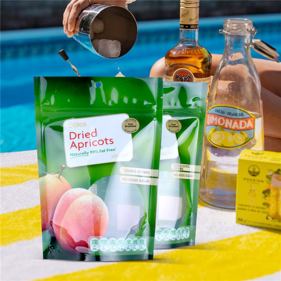 Creative Tear Notch Resealable Stand Up Dried Fruit Packaging Bag Ideas