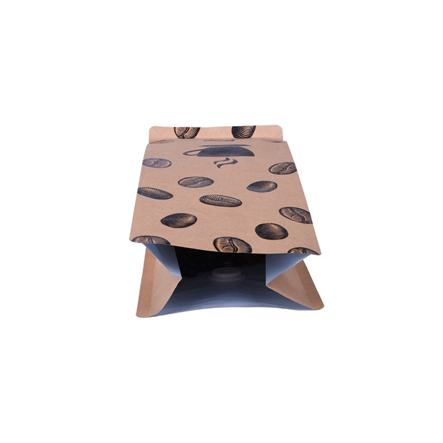 Compostable kraft paper bag for 250g coffee bean
