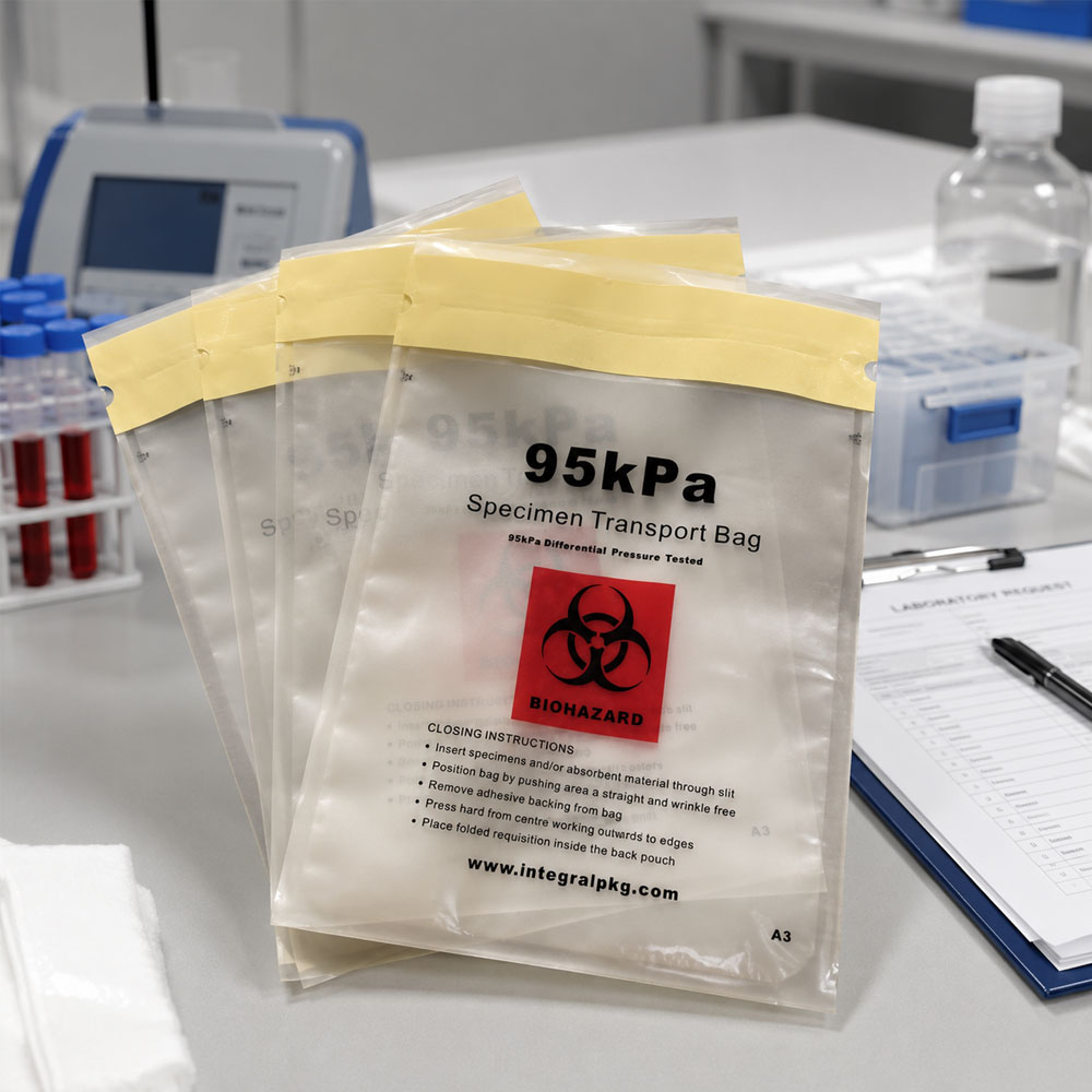 95kPa Lab Specimen Transport Bag with Absorbent Pouch
