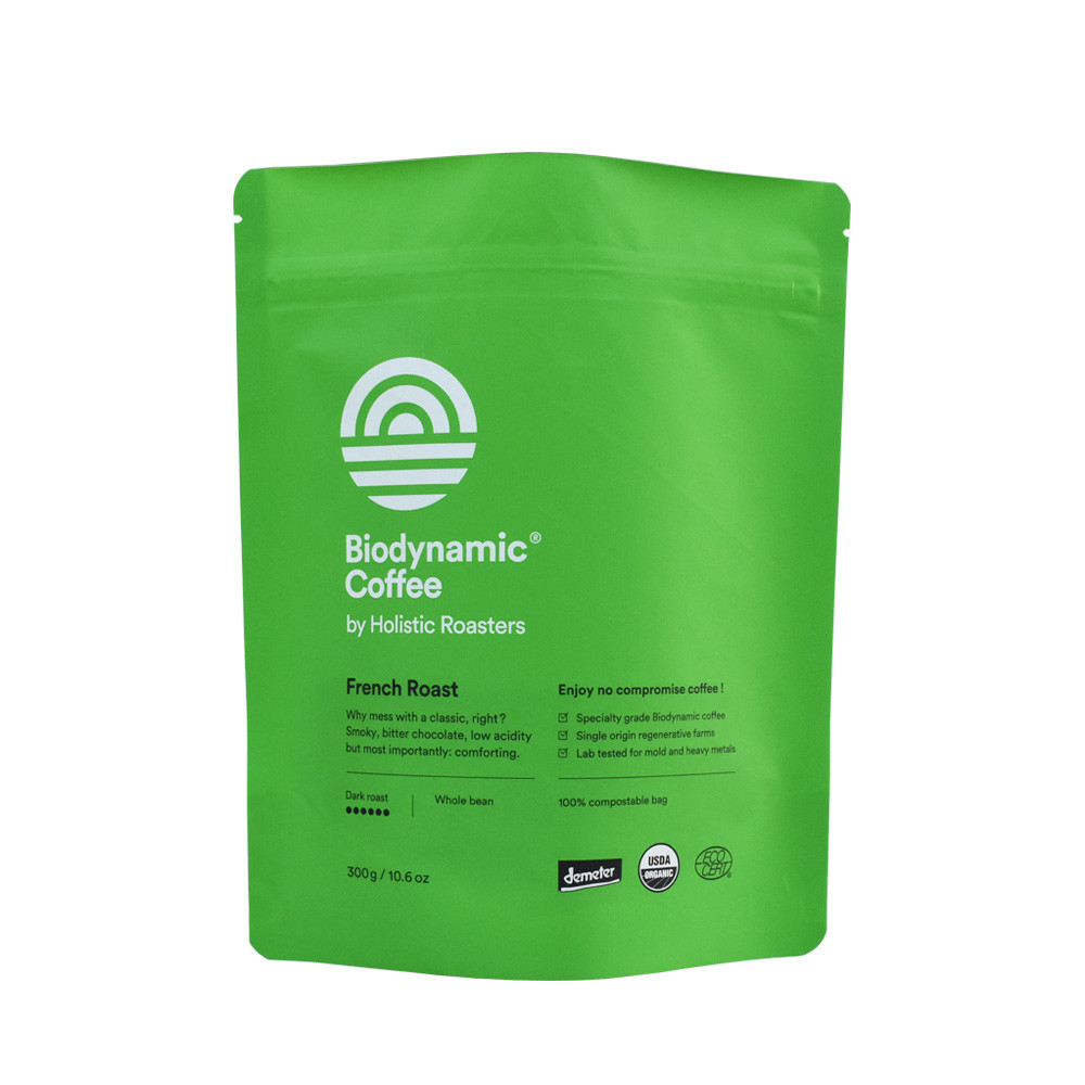 Compostable Stand Up Pouches for Roasted Coffee Bean