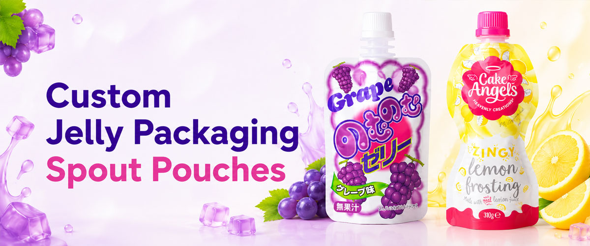 jelly packaging stand up pouches with spout