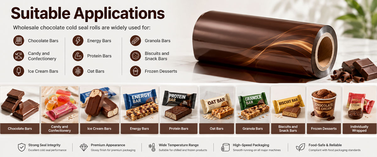 applications of chocolate cold seal rolls