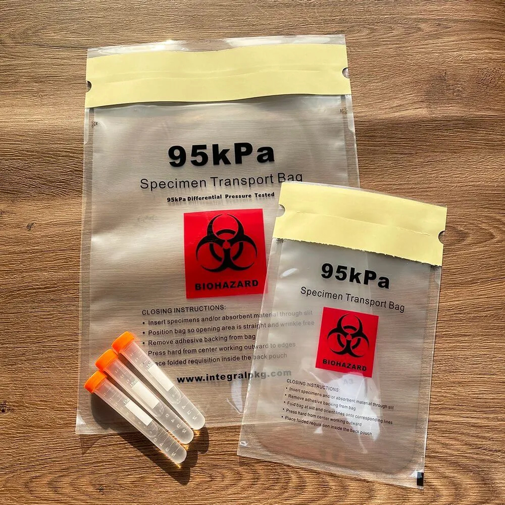 95kPa Lab Specimen Transport Bag with Absorbent Pouch